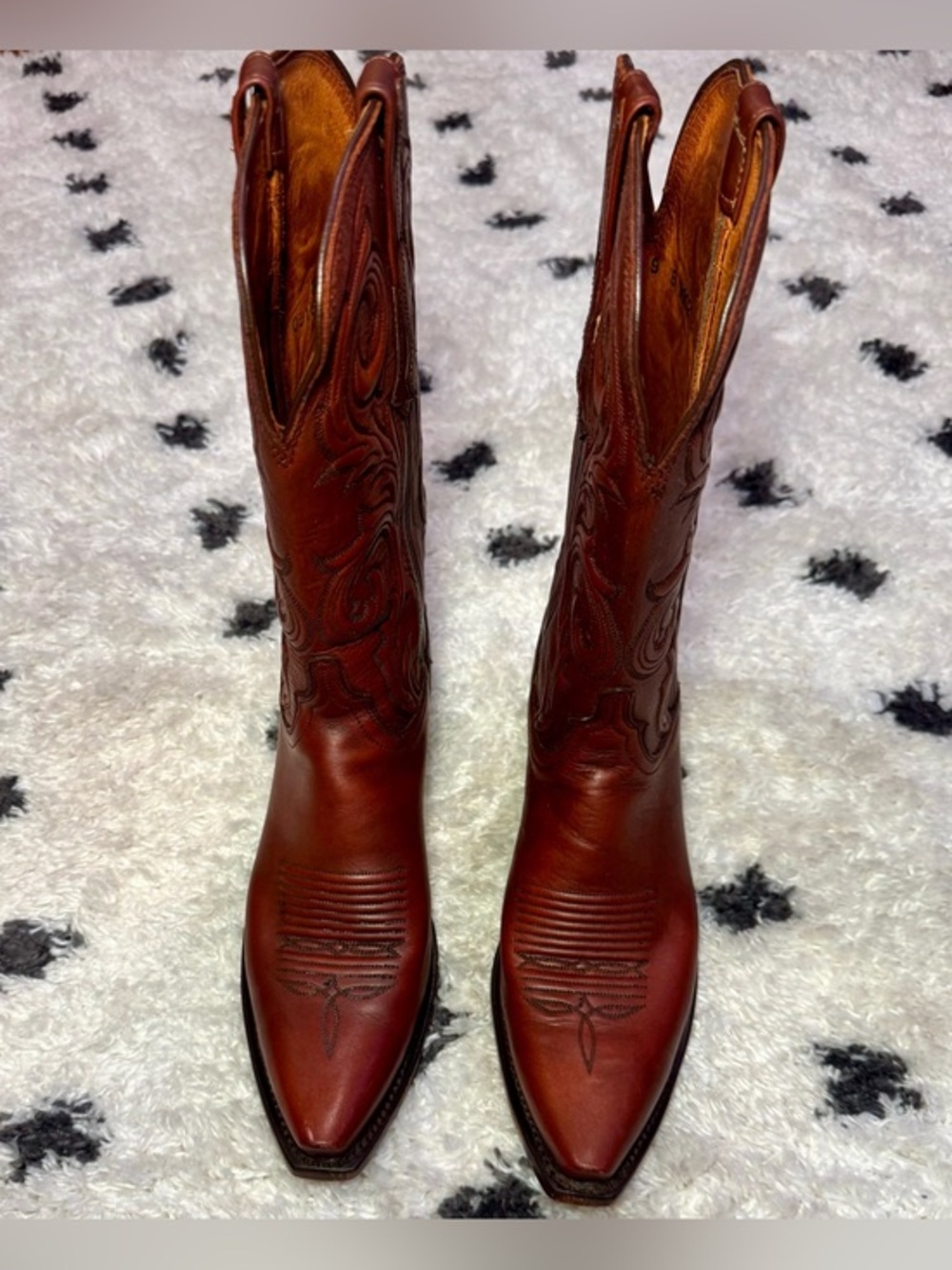 Lucchese Brown Leather Western Cowboy Boots women’s size 9B - Picture 3 of 11